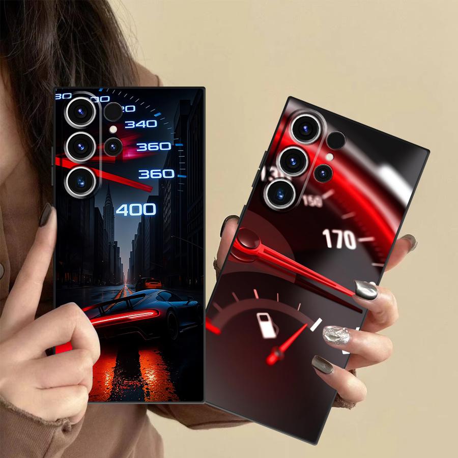 Samsung Galaxy S25 - Funda Roja con Diseño de Medidor